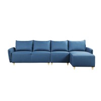 Acme Marcin Sectional Sofa In Blue Fabric