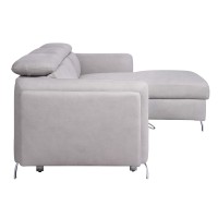 Acme Reyes Wood Frame Sectional Sofa With Sleeper In Beige Nubuck