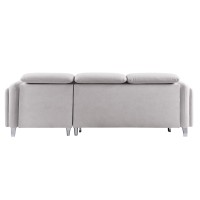 Acme Reyes Wood Frame Sectional Sofa With Sleeper In Beige Nubuck