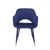 Acme Applewood Accent Chair In Ocean Blue Velvet & Gold