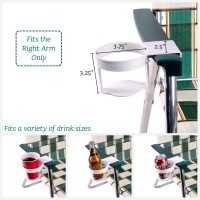 Lawn Chair Usa Attachable White Cup Holder For Large Cans, Bottles, Cups, And More | Only Fits Lawn Chair Usa Chairs