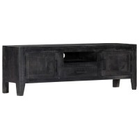 vidaXL TV Cabinet Black 465x118x157 Solid Mango Wood 247985
