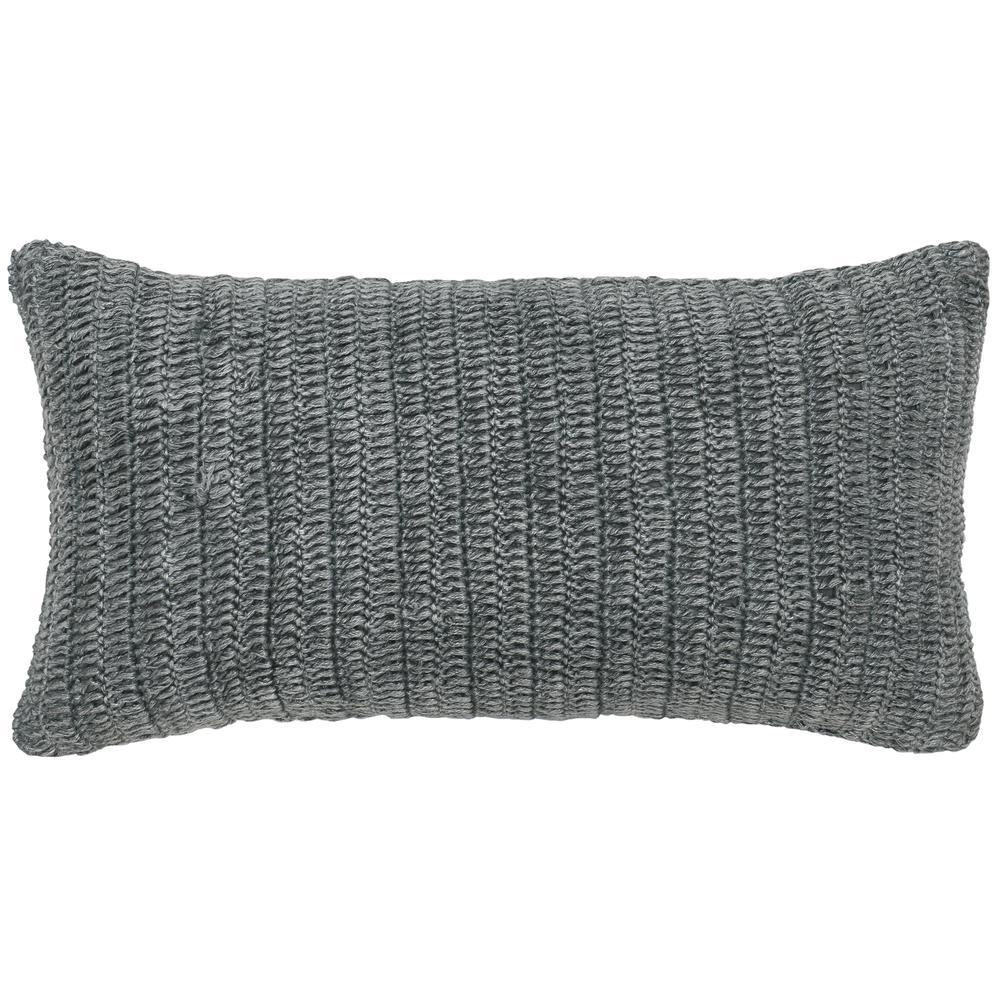 Kosas Home Nakeya Knitted 14 x 26 Throw Pillow Gray