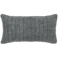 Kosas Home Nakeya Knitted 14 x 26 Throw Pillow Gray