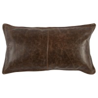 Kosas Home Cheyenne 100 Leather 14 x 26 Throw Pillow Chocolate Brown