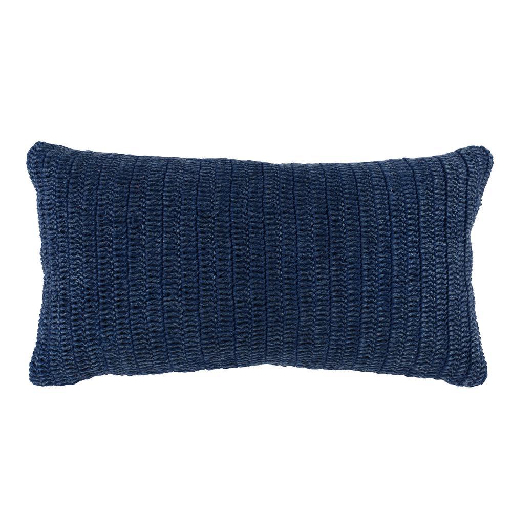 Kosas Home Nakeya Knitted 14 x 26 Throw Pillow Indigo