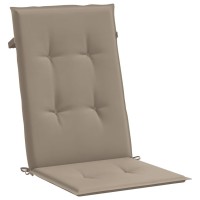 Vidaxl 2Piece Garden Chair Highback Cushions Taupe 472X197X12 Water Repellent Uv Resistant Nonslip Polyester Cushi