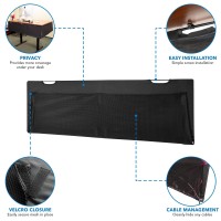 Mount-It! Under Desk Privacy Panel For Sit Stand Workstations [41 Inches Wide], With Cable Management And Organizer Pockets, Modesty Desk Skirt For Home And Office (Black)