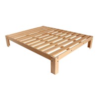 Centro Maderero De Los Altos Base Queen Size Detachable Eco, Natural Varnished