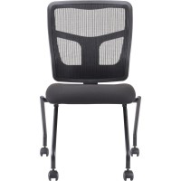 Lorell Nesting Chair Black Fabric Seat Mesh Back Metal Frame Rectangular Base Black 2 Carton