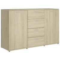 Vidaxl Sideboard Home Living Room Bedroom Storage Standing Cabinet Side Chest Of Drawer Furniture Sonoma Oak 47.2