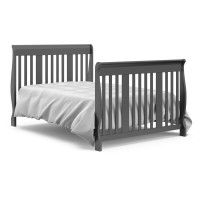 Storkcraft Portofino 4 In 1 Fixed Side Convertible Crib Changer, Gray