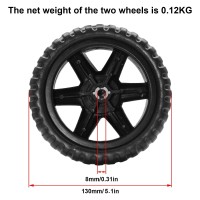 Suiwotin 2Pcs Black Shopping Cart Wheels Replacement Rubber Foaming, 5.1'' Diameter