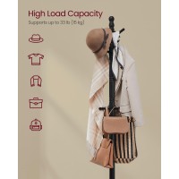 Vasagle Solid Wood Coat Rack And Stand Free Standing Hall Coat Tree With 10 Hooks For Hats Bags Purses For Entryway Hallway