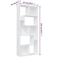 Vidaxl Bookshelf, Book Cabinet Open Shelf Bookcase, Bookshelf For Office Living Room, Freestanding Shelving Unit, Scandinavian, White Engineered Wood