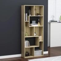 Vidaxl Book Cabinet, Book Cabinet Open Shelf Bookcase, Wall Bookshelf For Office Living Room, Shelving Unit, Scandinavian, Sonoma Oak Engineered Wood