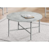 Monarch Specialties Coffee Set of 3 for Living Room Round Metal Legs Includes Cocktail 2 End Ocassional Table Set Grey