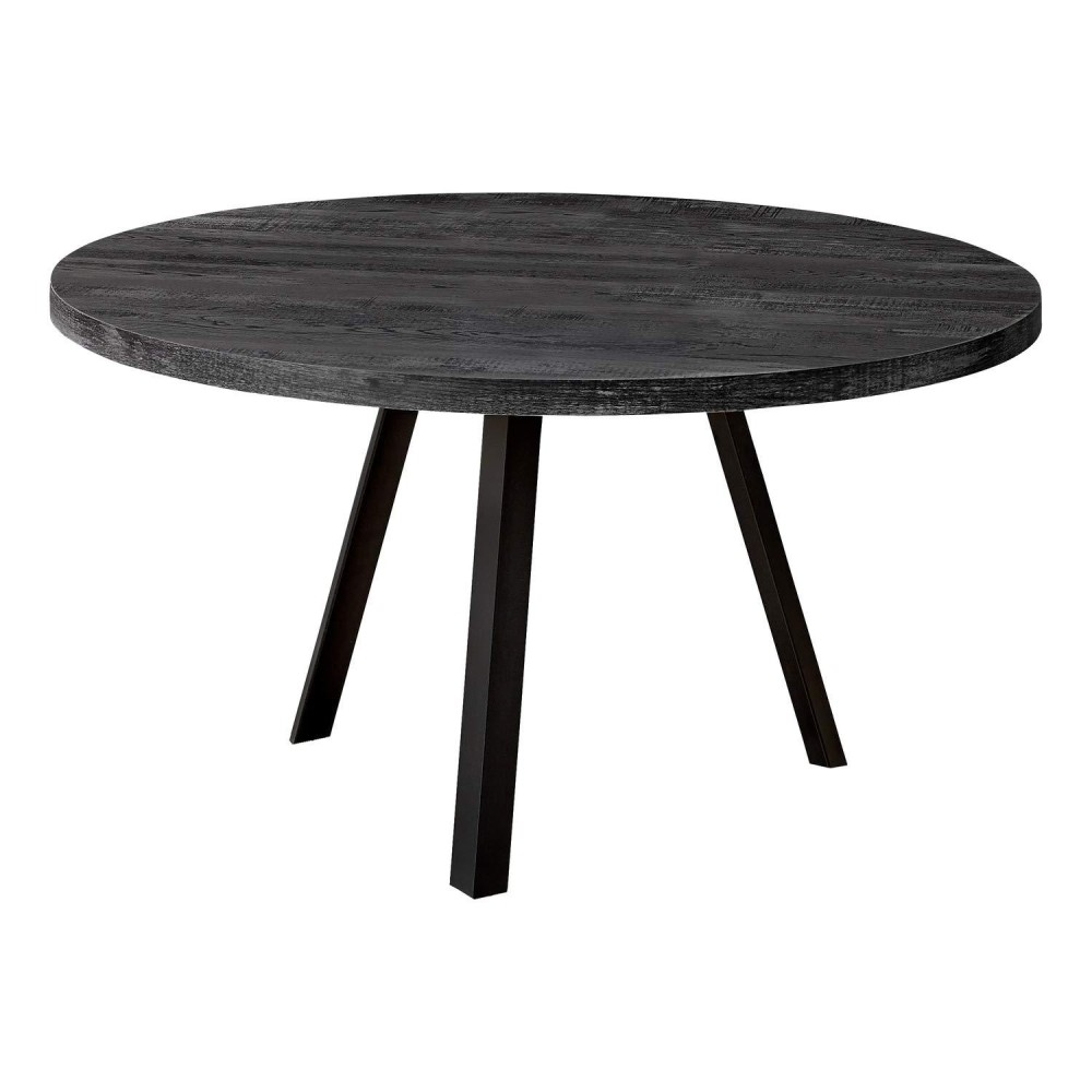 Monarch Specialties 7817 coffee Table Accent cocktail Round Living Room 36 Dia Metal Laminate Black contemporary Moder