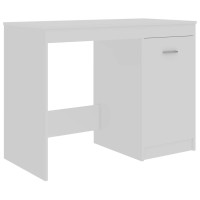 vidaXL Desk, Standing Computer Desk with Shelves, Home Office Desk, Workstation for Living Room Bedroom, Scandinavian, White Engineered Wood