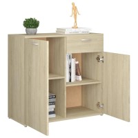 Vidaxl Sideboard Home Indoor Living Room Storage Side Cabinet Chest Of Drawer Sideboard Furniture Sonoma Oak 31.5