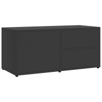 Vidaxl Tv Stand, Tv Stand For Living Room, Sideboard With Drawer, Tv Console Media Unit Cupboard, Scandinavian, High Gloss Black Engineered Wood