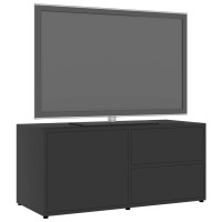 Vidaxl Tv Stand, Tv Stand For Living Room, Sideboard With Drawer, Tv Console Media Unit Cupboard, Scandinavian, High Gloss Black Engineered Wood