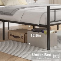 Vecelo Full Size Bed Frame With Headboard 14 Inch Metal Platform Mattress Foundation No Box Spring Needed Squeak Resistant E