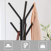 Vasagle Coat Rack Freestanding, Coat Hanger Stand, Hall Tree With 2 Shelves, For Clothes, Hat, Bag, Industrial Style, Hazelnut Brown And Black Urcr016B01