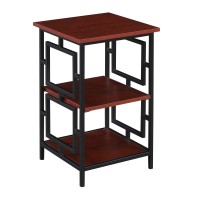 Convenience Concepts Town Square Metal Frame End Table Cherryblack