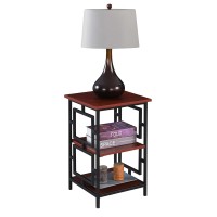 Convenience Concepts Town Square Metal Frame End Table Cherryblack