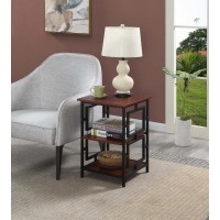 Convenience Concepts Town Square Metal Frame End Table Cherryblack