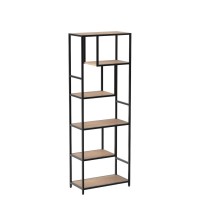 Linsy Home 5-Tier Bookshelf, 68 Inches Metal Industrial Bookcase, Display Rack With Steel Frame, Storage Rack Shelf For Office, Bathroom, Living Room, Rustic Wood