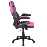 X10 Gaming Chair Racing Office Ergonomic Computer Pc Adjustable Swivel Chair With Flip-Up Arms, Pink/Black Leathersoft