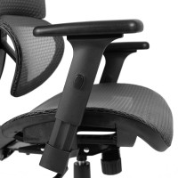 Ergonomic Mesh Office Chair With 2-To-1 Synchro-Tilt, Adjustable Headrest, Lumbar Support, And Adjustable Pivot Arms In Gray