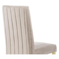 Tufted Velvet Upholstered Side Chair 4 Colors to Choose Set of 2 Cream