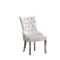 Tufted Velvet Upholstered Side Chairs 4 Colors to Choose Set of 2 Cream 710