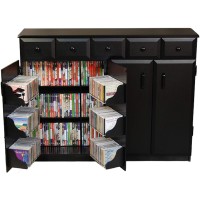 Venture Horizon Media Cabinet with Drawers- Black