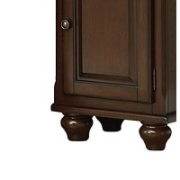 Benjara Traditional Wooden Right Pier With 1 Cabinet And 3 Shelves, Brown