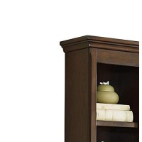 Benjara Traditional Wooden Left Pier With 1 Cabinet And 3 Shelves, Brown