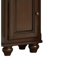 Benjara Traditional Wooden Left Pier With 1 Cabinet And 3 Shelves, Brown