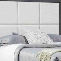 Benjara Transitional Standard King Storage Bed With Fabric Headboard, Gray, Cream