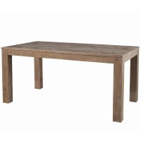 Benjara Rectangular Wooden Dining Table With Block Legs, Brown