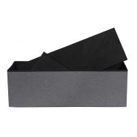 Requena Ottoman 110 X 38 X 38Cm Linen Fabric Folding Storage Footstool Storage Box (Dark Grey, 110Cm)