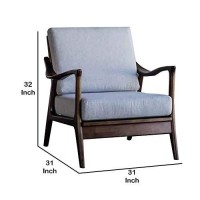 Benjara Dual Tone Wood And Fabric Lounge Chair With Curved Arms, Gray, Brown