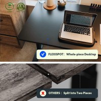 Flexispot Standing Desk, Electric Height Adjustable Desk 48 X 24 Inches Sit Stand Desk Home Office Desk Whole-Piece Desk Board (Black Frame + 48 In Black Top)