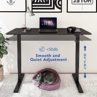 Flexispot Standing Desk, Electric Height Adjustable Desk 48 X 24 Inches Sit Stand Desk Home Office Desk Whole-Piece Desk Board (Black Frame + 48 In Black Top)
