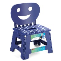 Acstep Heavy Duty Step Stool With Back Support, Kids Adult Folding Stool For Outdoor Or Indoor Kitchen ,And Bathroom Stool, 9 Inch Toddler Step Stool - Royal Blue