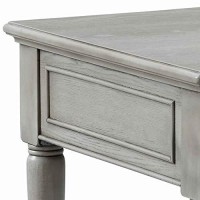 Benjara 1 Drawer Wooden End Table With Open Bottom Shelf And Turned Legs, Gray