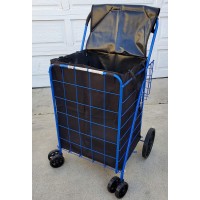600D Oxford Fabric Polyester Utility Cart Liner With Handles | 115L Capacity Large Bag With Top Cover | Water Proof | Color: Black | Size: 18