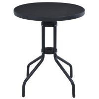 vidaXL Garden Table Black 315 Steel and Glass 47253